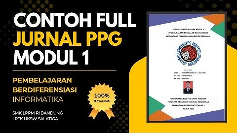 Contoh Jurnal PPG Modul 1 Berdiferensiasi | Informatika SMK LPPM RI Bandung | LPTK UKSW SALATIGA