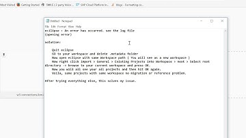 ecilipseError while opening ecilipse see log file