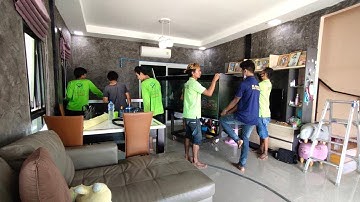 ตี๋ มหาชัยเครื่องเย็น : เปลี่ยนสติกเกอร์ตู้ปลา + เลาะกรองสามเหลี่ยม + ล้าง 100 % (รวมปลามังกร) Set 3