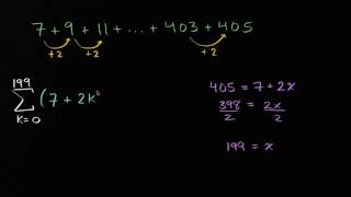 Writing arithmetic series in sigma notation