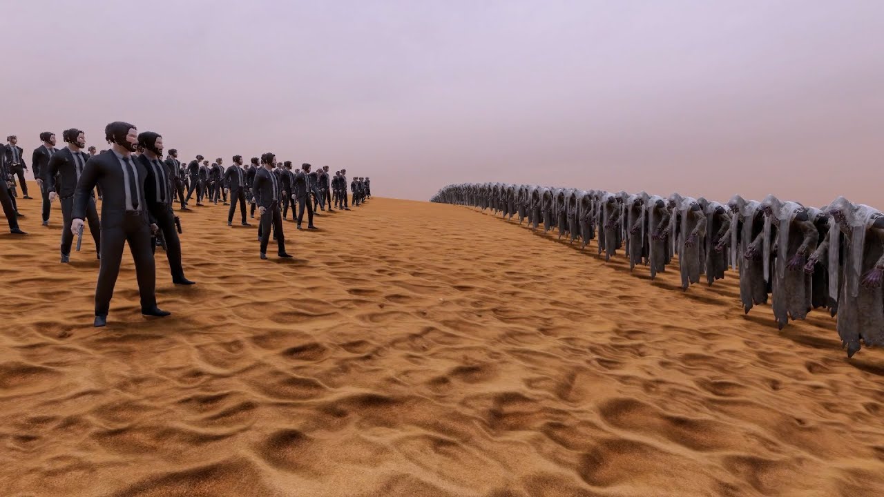 100 John Wick VS 1.000.000 Ghosts - Ultimate Epic Battle Simulator 2