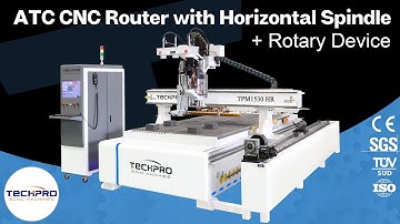 New Custom ATC CNC Router with Horizontal Spindle and Rotary Device