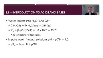 8.1 - Introduction to Acids and Bases
