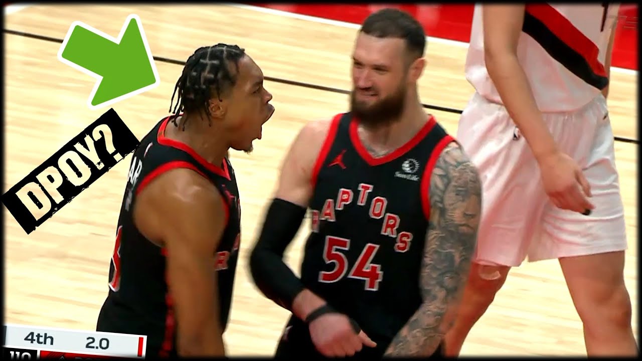 Scottie Barnes HUGE Defensive Plays in the Fourth Quarter vs Trail Blazers