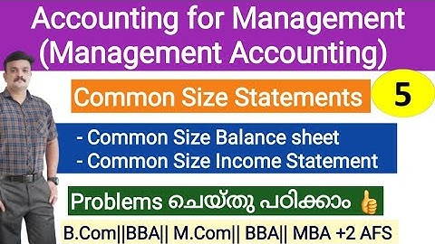 Management Accounting/Common size statements/Problem and solution/Malayalam