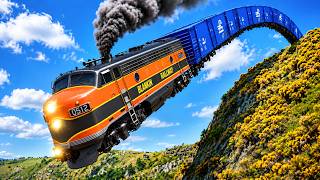 Trains vs Cliff #10 and Cars vs Rails in BeamNG.Drive