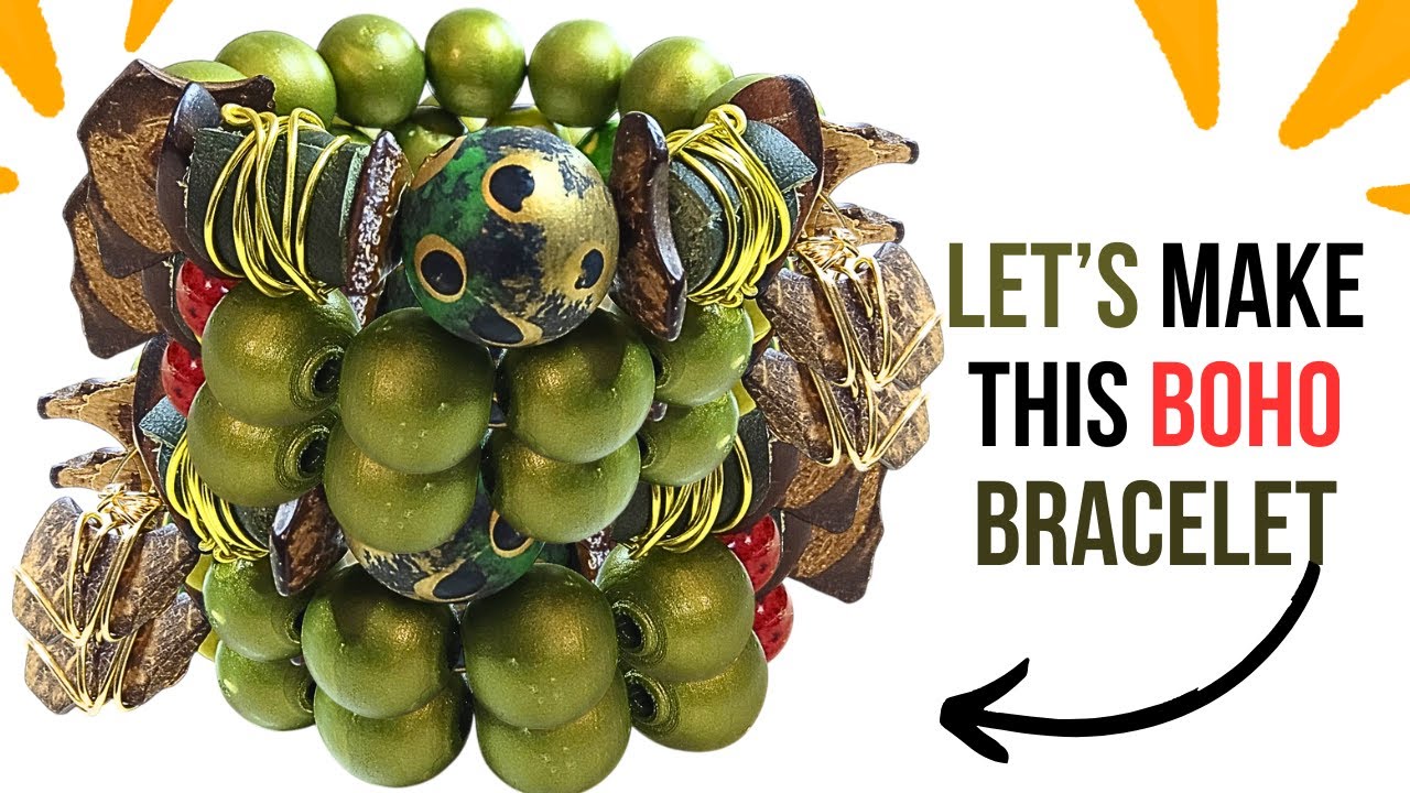 DIY Boho Bracelet: Coconut Chips, Leather & Beads Made Easy!