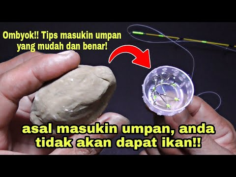 Cara mudah memasang umpan pada pancing ombyok tutup botol..!!