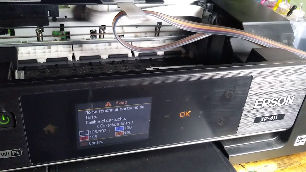 Reset sistema continuo Impresora Epson Xp411, Xp401 - YouTube