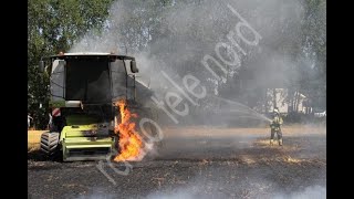 Siek Mähdrescher In Brand Geraten
