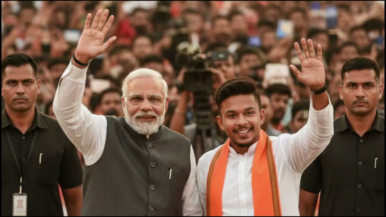 Viral photo editingA 19-year-old Indian BJP party politician wearing a 