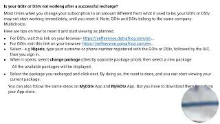 How to reset, activate, upgrade or downgrade GOtv or DStv decoder after a successful recharge.