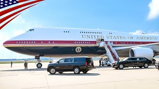 Trump's New Air Force One First Flight – VC-25B Bridge (Boeing 747-8 Jet Qatar Gifted)