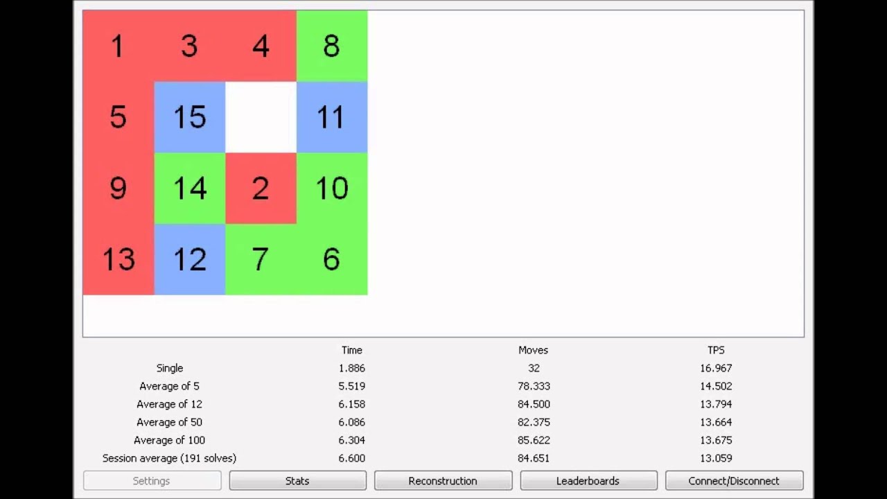 15 puzzle solve at 17.092 tps with keyboard - YouTube