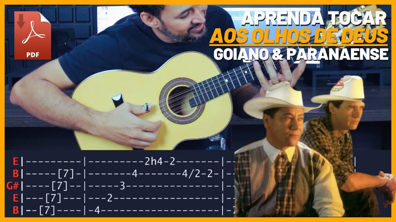 AOS OLHOS DE DEUS -  Goiano & Paranaense | Viola Caipira  | Aula Completa | Como Tocar | PDF Louvor