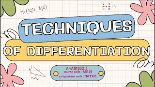 MAT183 : TECHNIQUES OF DIFFERENTIATION 📚(A4AS1202_1)⭐️