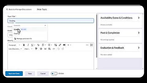 How to Create a Discussion Forum in Brightspace
