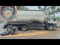 Emergency fixing heavy duty trucks flat tire and damaged brake drum