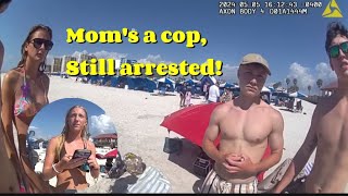 Body Cam: Cop Mum couldn't save him from jail | Spring Break arrest at beach for alcohol