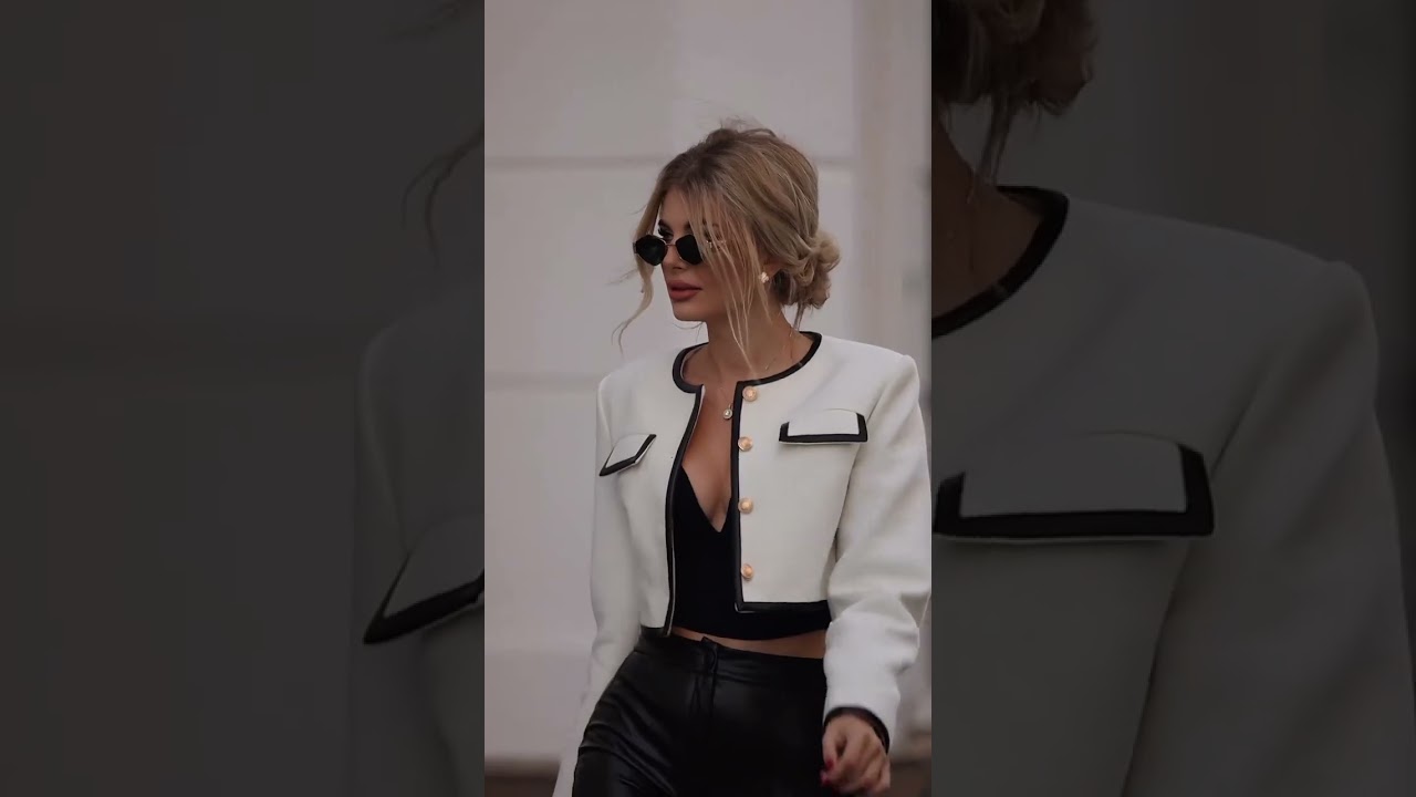 Isla Beige Cropped Contrast Trim Jacket  