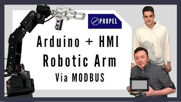 Arduino + HMI + Robotic Arm via Modbus Basics - Weintek Open-source coding & simple EBPro Macro.