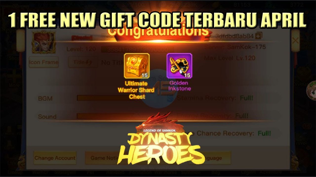 1 Free New Gift Code Terbaru Gratis April 2023 | Dynasty Heroes - Legend of Samkok | Mimin Spy