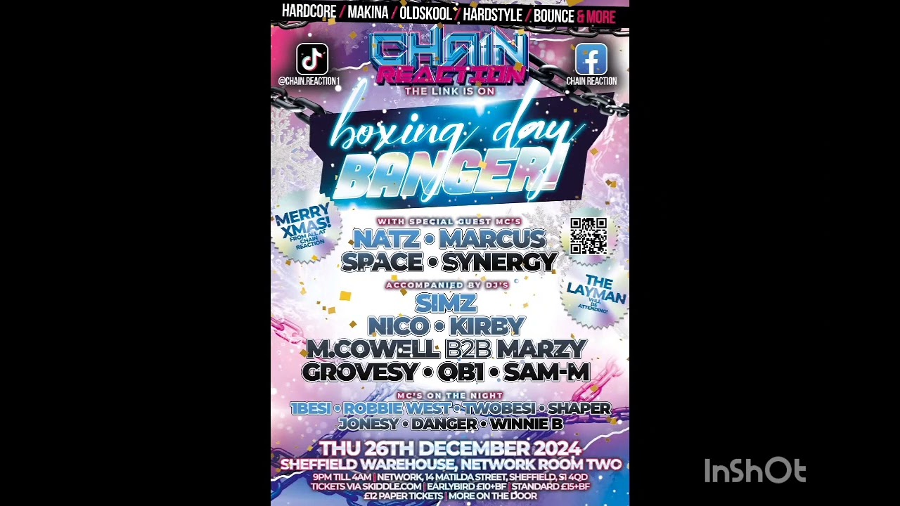 CHAIN REACTION Boxing Day Banger DJ M.Cowell B2B DJ Marzy 