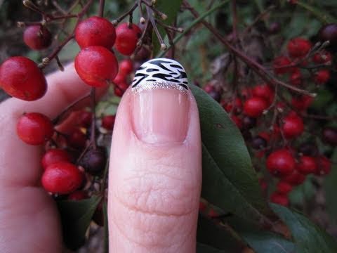 Simple Zebra French Tip Nail Tutorial