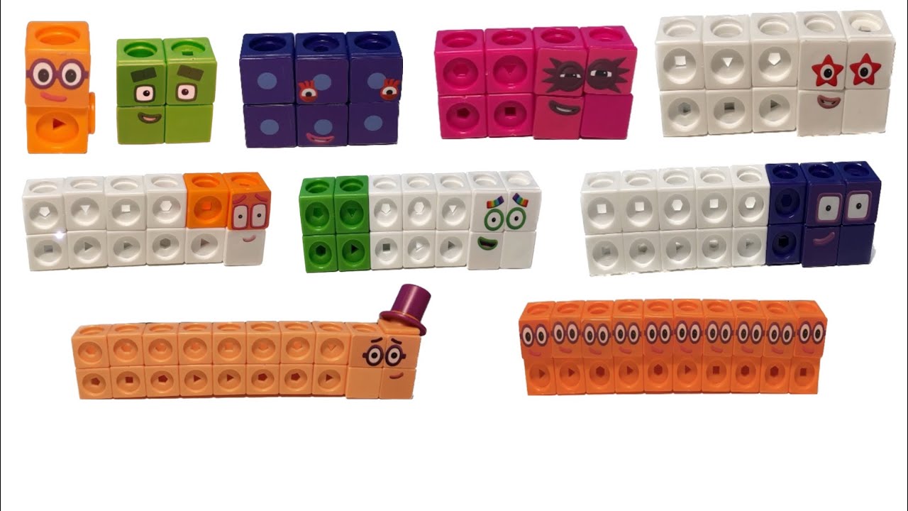 numberblocks 2 times table from MathLink Cubes 넘버블럭스 만들기