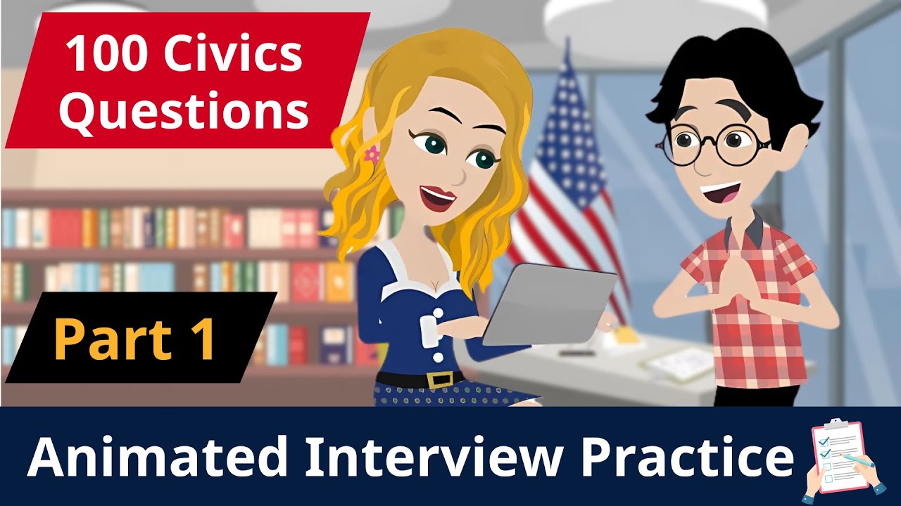 100 Civics Questions for US Citizenship 2025 | Animated Interview Practice | Part 1 (Q1–15)
