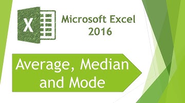 Excel 2016 - Average, Median and Mode functions