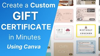 How to Make a Custom GIFT CERTIFICATE for FREE Using Canva (2000  Templates)