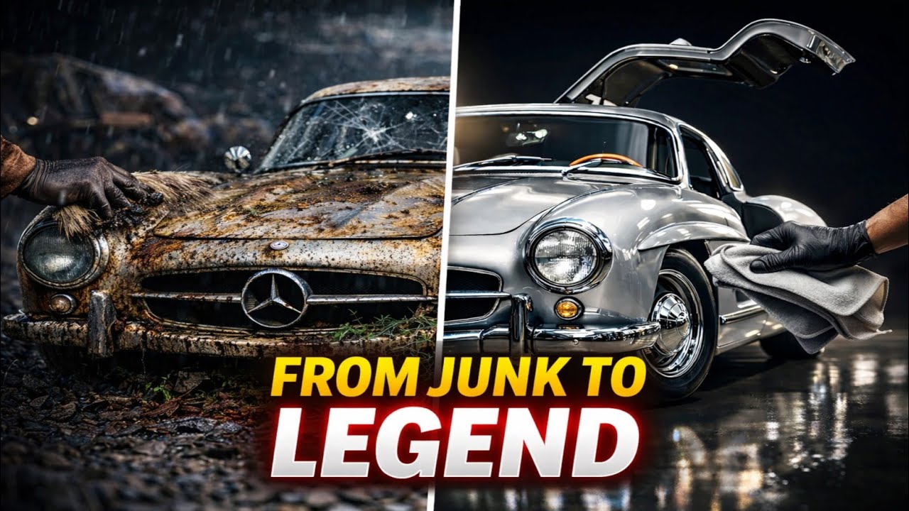 ASMR Car Restoration Full Rebuild of Silver Mercedes-Benz 300SL Gullwing (1955) | From Junk to New
