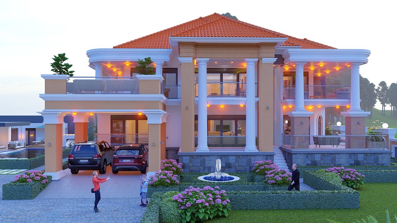 Project 18 :  7-Bedroom  Beautiful Stored Residential House Design! [23mx25m] plot [43.8mx47.8m].