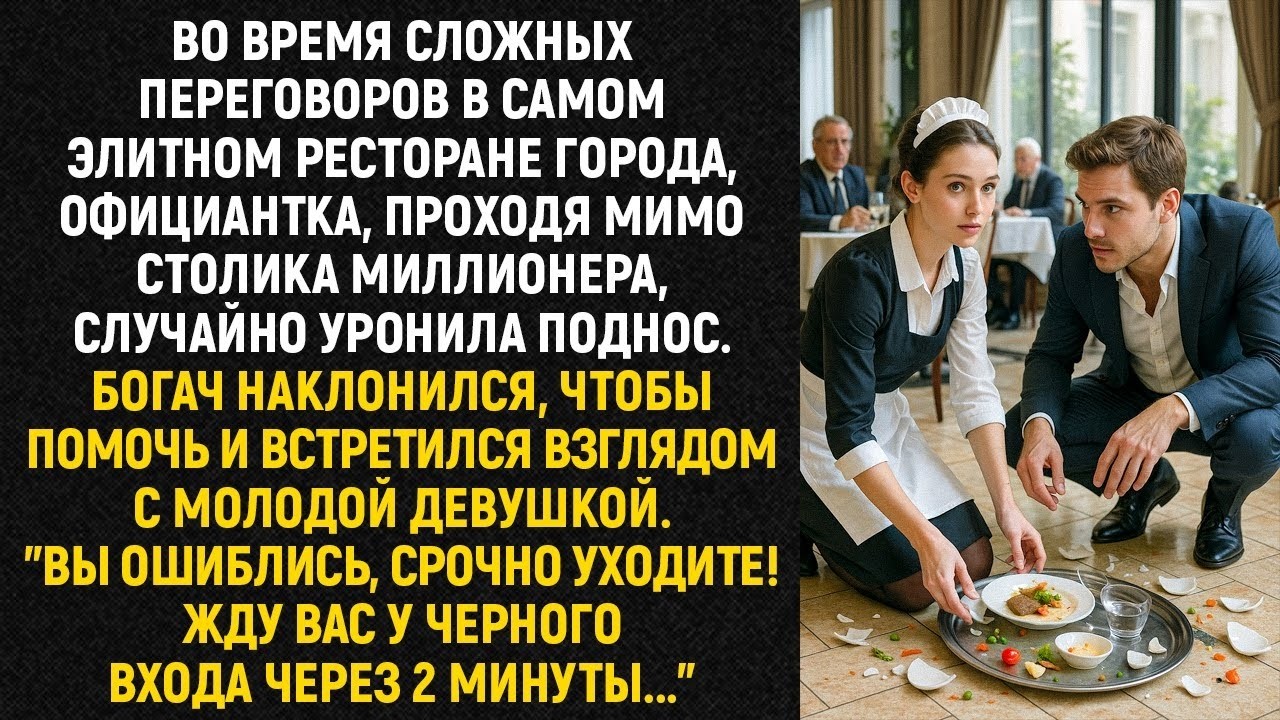 Во время сложных переговоров в самом элитном ресторане города , официантка, проходя мимо столика