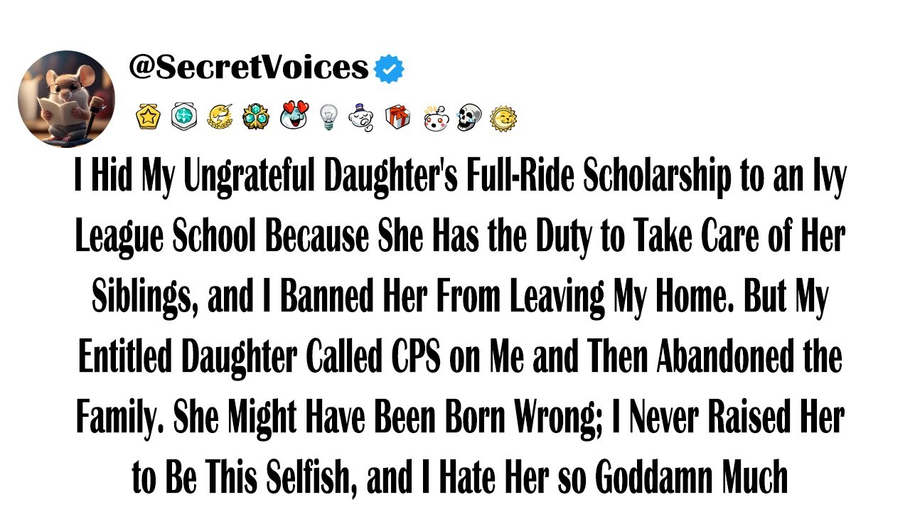 I Hid My Ungrateful Daughter's Full-Ride Scholarship to an Ivy League School Because She Has the ...