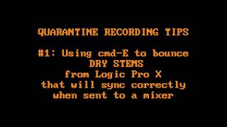 How To Export Dry Stems From Logic Pro X