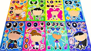 [ToyASMR] Decorate with Sticker Book Dress Up The Powerpuff Girls: Bubbles, Blossom, Buttercup