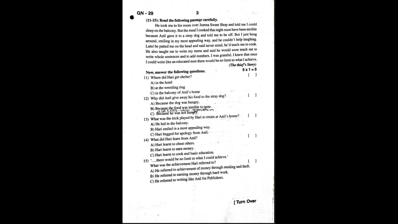 10th class English sa1 question paper. important questions