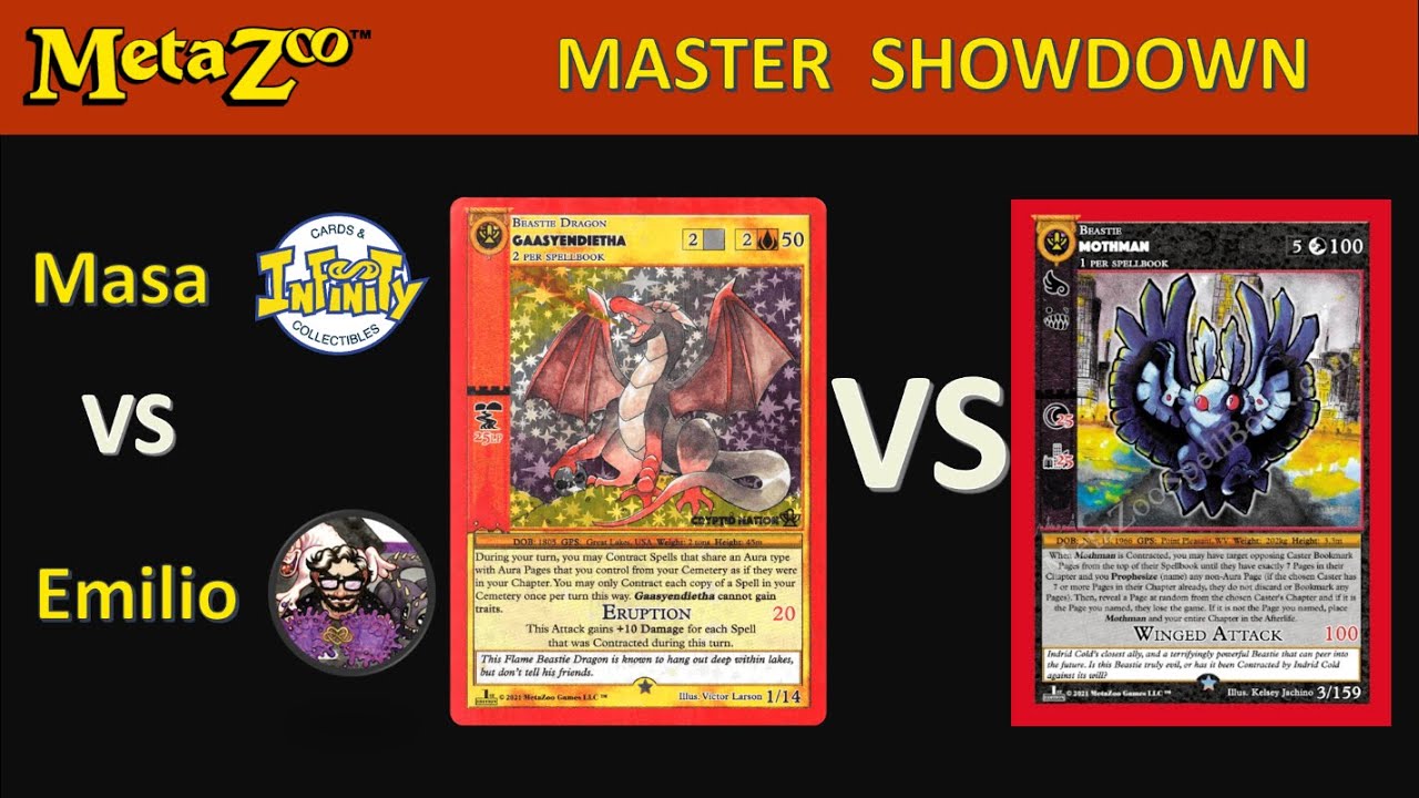 METAZOO gameplay. Master Showdown: Mothman vs Gaasyendetha. Featuring Nostalgia Collectible