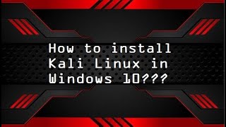 How to install KALI LINUX in Windows 10 #kali #linux #windows #install