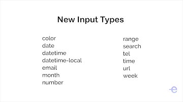 HTML - New Elements & Attributes in HTML5