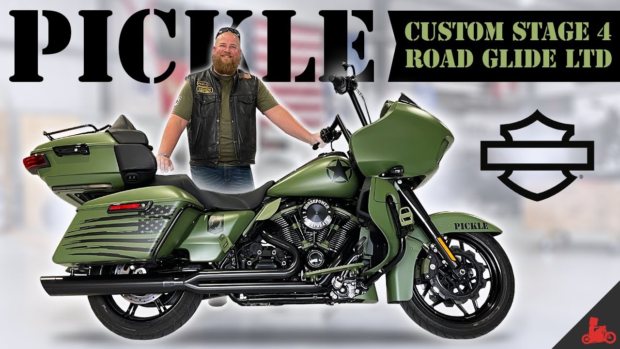 Custom Military Style Stage 4 HarleyDavidson Road Glide (Pickle) YouTube