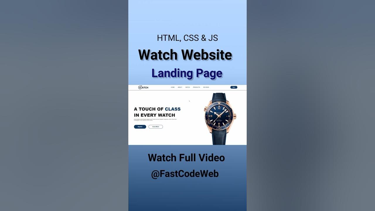 How to Create Watch Website Using HTML & CSS | Fast Code - YouTube