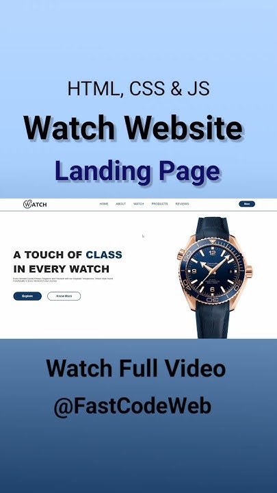How to Create Watch Website Using HTML & CSS | Fast Code - YouTube
