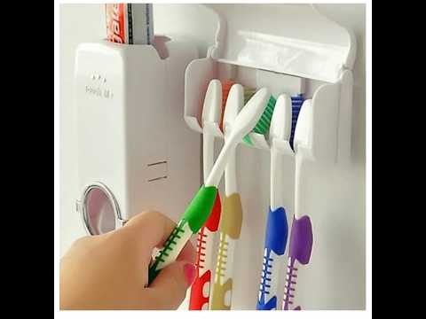 Automatic Toothpaste Dispenser & Toothbrush Holder