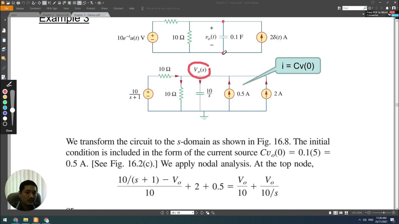 Bev20203 Laplace Transform Circuit Analysis Example 2 Youtube