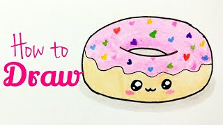 donut drawing draw easy