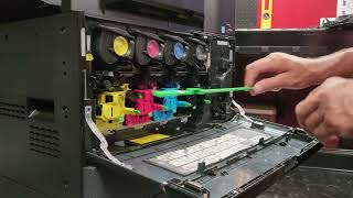 Toshiba waste toner box replacement and reset procedure