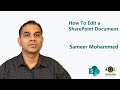 How to Edit a SharePoint Document | By Sameer Mohammed | AQL Technologies